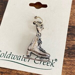Coldwater Creek 925 Sterling Silver Charm Ice Skate Figure Skate 3D